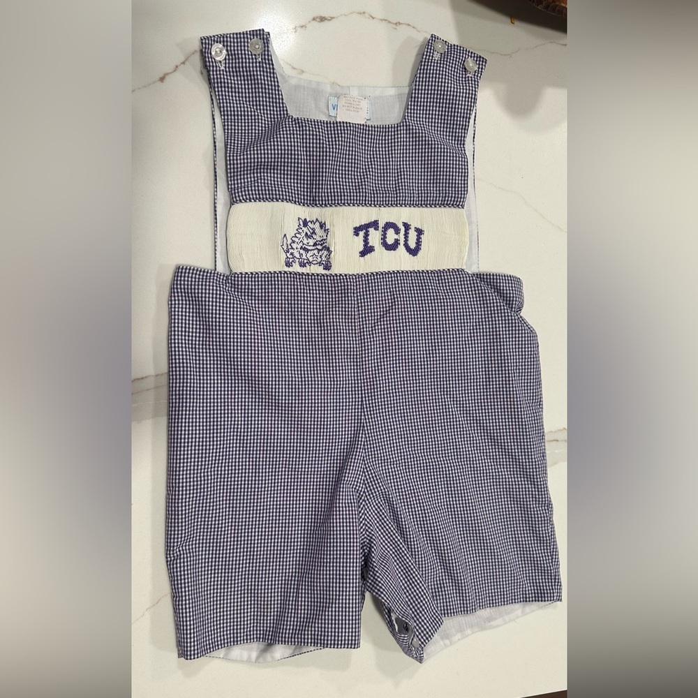 TCU Smocked Jon Jon Size 3T
